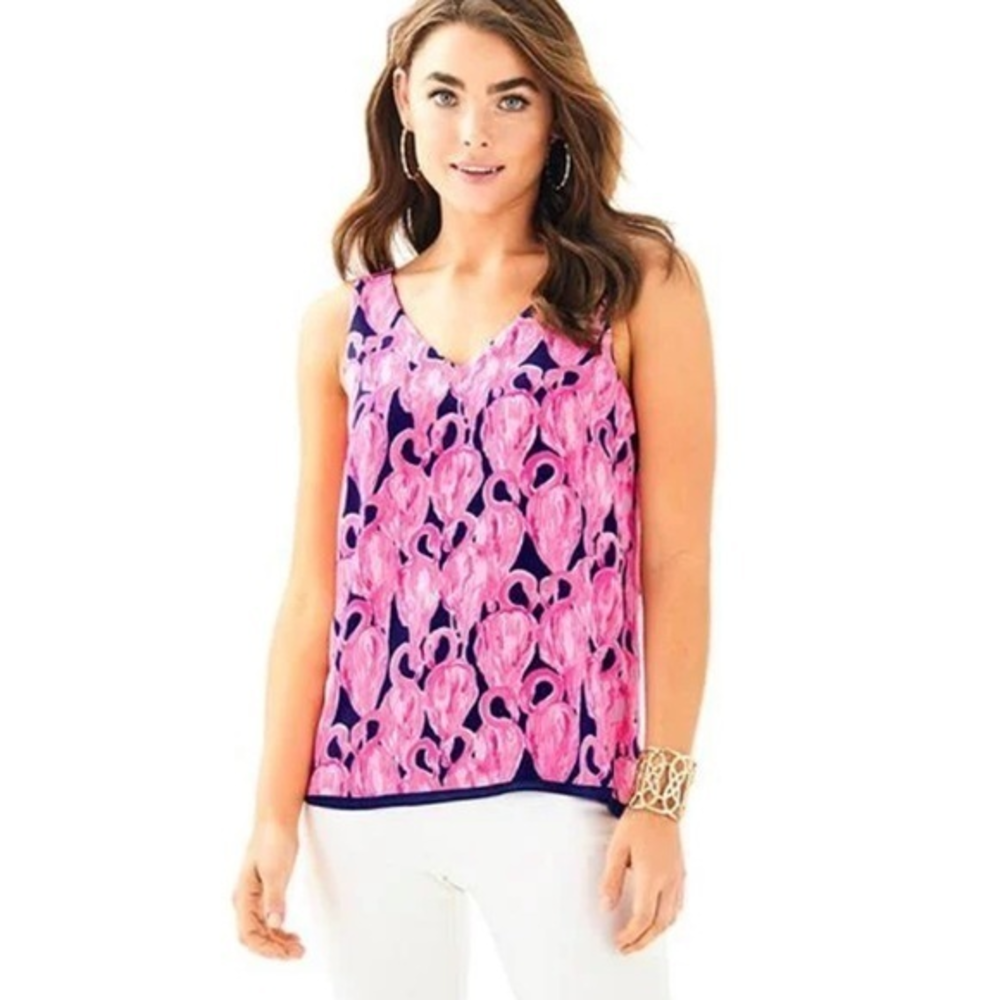 Lilly Pulitzer Florin Reversible Sleeveless V-Neck Tank‎